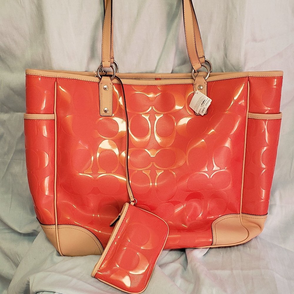 COACH Large Tote in Orange